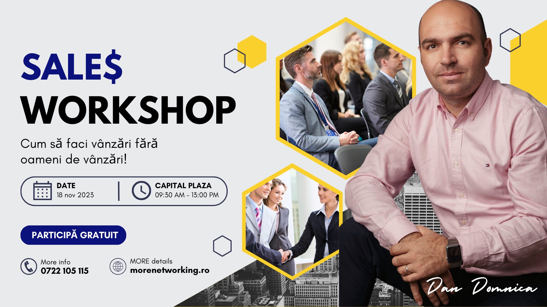 Workshop gratuit pentru antreprenori și pasionații de vânzări – Revista Antreprenorului